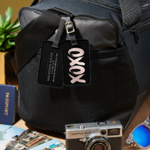 XOXO Blush Pink   Hand Lettered Brush Script Luggage Tag