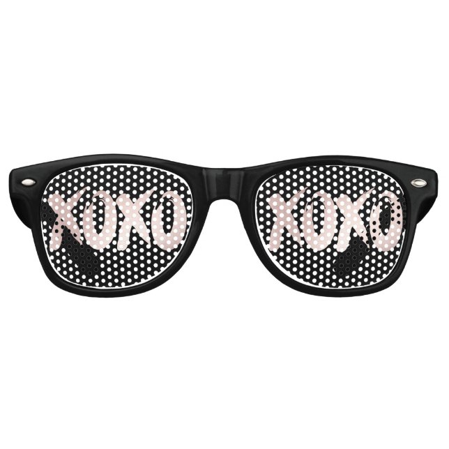 XOXO Blush Pink | Hand Lettered Brush Script Retro Sunglasses (Front)