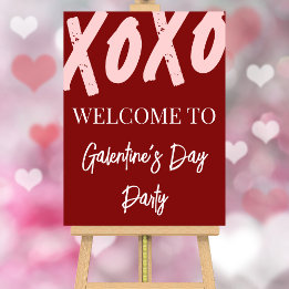XOXO Cherry Red Galentine's Day Party Welcome Sign