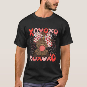 Xoxo Cow Valentine Bubblegum Western Valentines Da T-Shirt