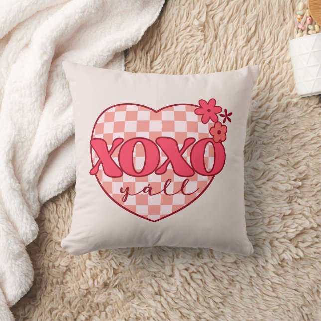 XOXO | Cute & Loving Pink Heart Cushion (Blanket)