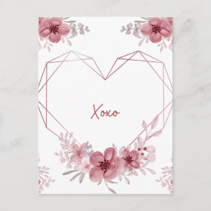 xoxo floral postcard