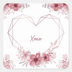 xoxo floral sticker