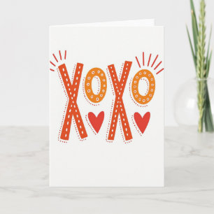 Xoxo Folk Art Love Card
