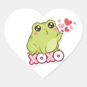 XOXO Frog Sticker Cute Frog Sending Kiss Romantic 
