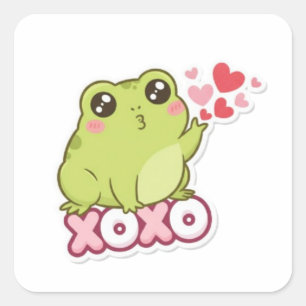 XOXO Frog Sticker Cute Frog Sending Kiss Romantic 