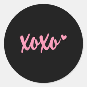 Xoxo Funny Valentines Day Heart Coquette Bow Xo Xo Classic Round Sticker