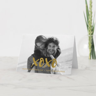 XOXO Gold Foil Valentine's Day Photo Card