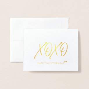 XOXO Gold Heart Valentine's Day Card