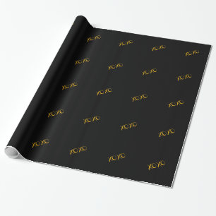 XOXO, gold on black Wrapping Paper