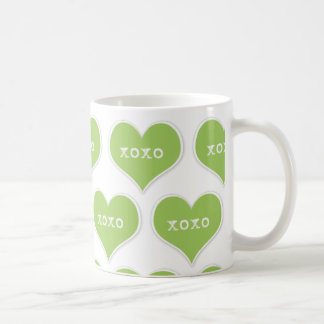 XOXO Green Hearts Mug