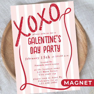 XOXO Hand Drawn Galentine’s Day Party Magnetic Invitation