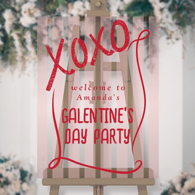 XOXO Hand Drawn Galentine’s Day Party Welcome Acrylic Sign (Creator Uploaded)