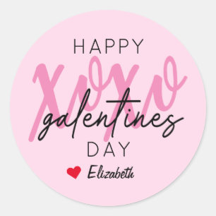 XOXO Happy Galentine's Day Classic Round Sticker