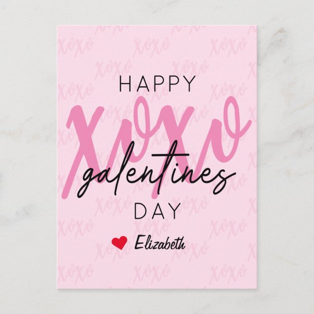 XOXO Happy Galentine's Day Postcard (Front)