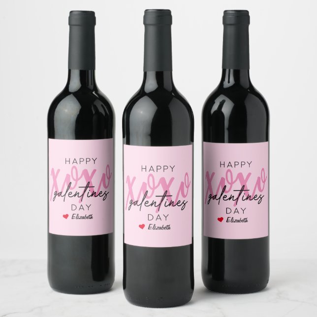 XOXO Happy Galentine's Day Wine Label (Bottles)