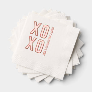 XOXO Happy Valentine's Day Rose Gold Foil Napkins