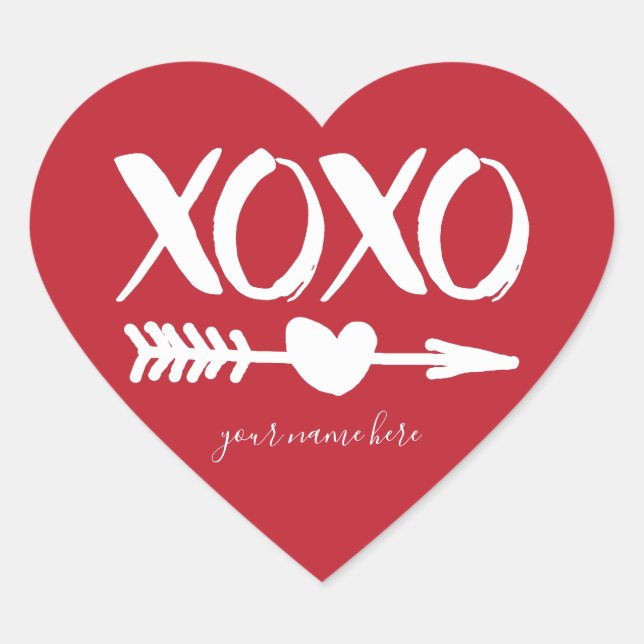 XOXO Heart Arrow Personalised Stickers (Front)