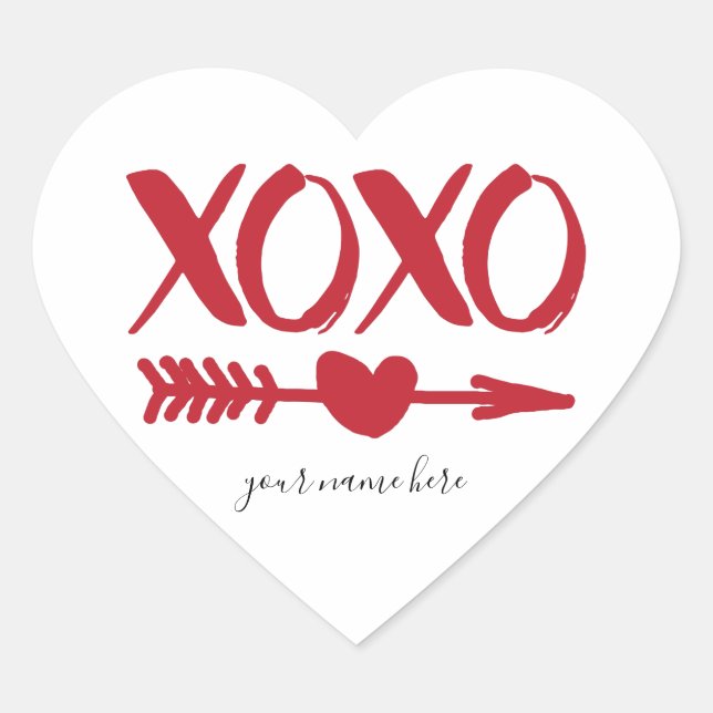 XOXO Heart Arrow Personalised Stickers (Front)