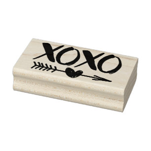 XOXO Heart Arrow Rubber Stamp