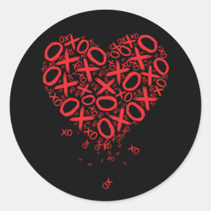 XOXO Heart Classic Round Sticker