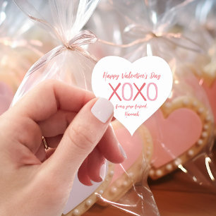 XOXO Heart Kids Classroom Valentine's Day Party He Heart Sticker