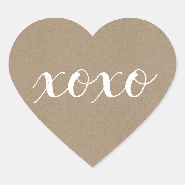 xoxo Heart shaped Sticker (Front)