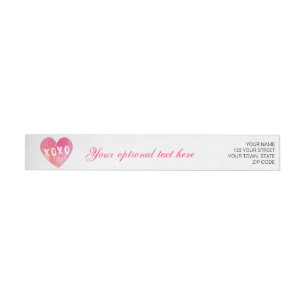 XoXo Heart Wrap Around Label