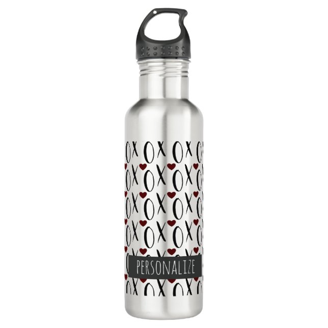 XOXO Hearts Personalised 710 Ml Water Bottle (Front)