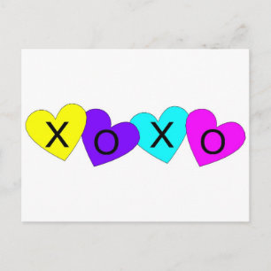 XOXO Hearts Postcard