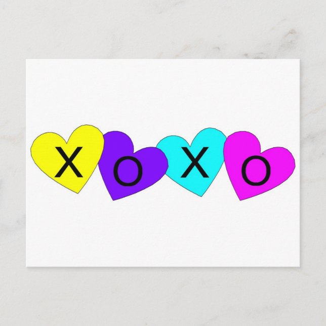 XOXO Hearts Postcard (Front)