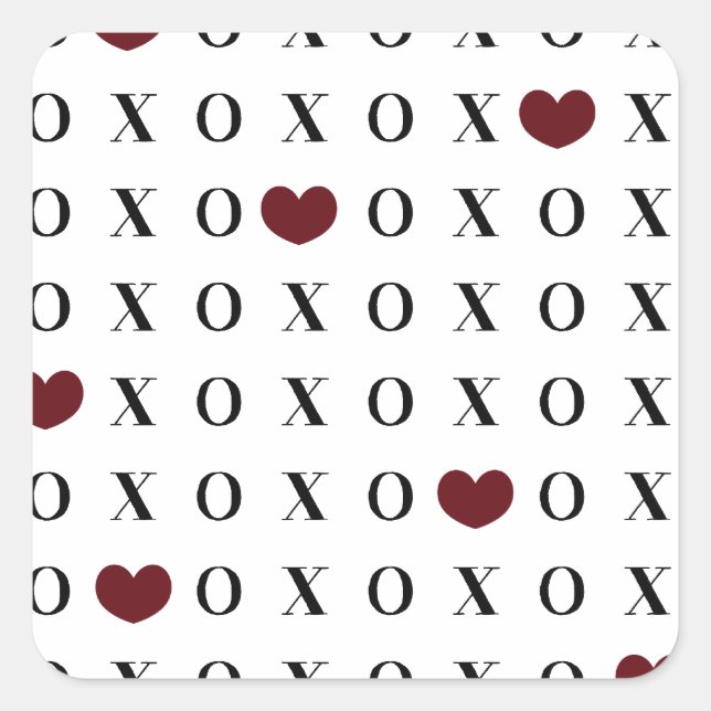 XOXO Hearts Square Sticker (Front)