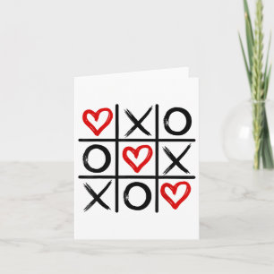 Xoxo Hearts Valentine Hugs Kisses Tic-tac-toe Wome Card