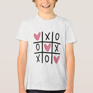 Xoxo Hearts Valentine Hugs Kisses Tic-tac-toe Wome Tri-Blend Shirt