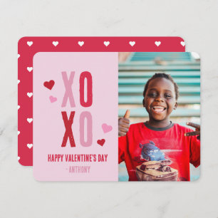 XOXO Hearts Valentine Photo Card