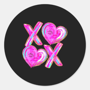 Xoxo Hearts Valentine's Day Women Girls Vday  Classic Round Sticker