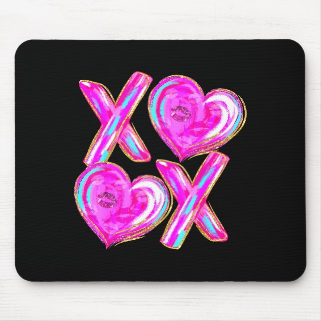 Xoxo Hearts Valentine's Day Women Girls Vday  Mouse Mat (Front)