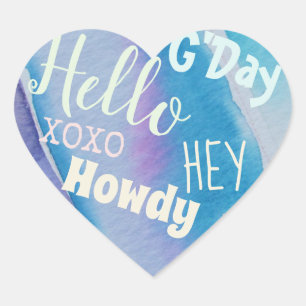 XOXO Hello Hey Heart Sticker