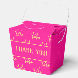 XOXO Hot Pink and Gold Valentine’s Day Thank you Favour Box