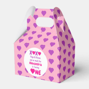 XOXO Hugs and Kisses 1st Birthday Favour Box