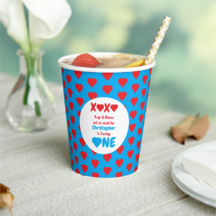 XOXO Hugs and Kisses 1st Birthday Paper Cups