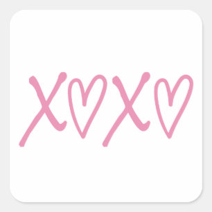 XOXO, hugs and kisses Square Sticker