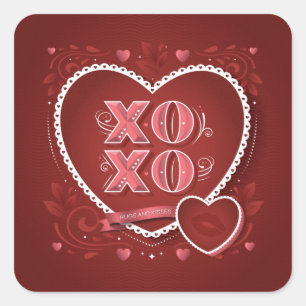 XOXO (Hugs and Kisses)  / Square Stickers