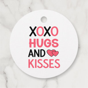XOXO Hugs Kisses Bridal Shower Pink Black Wedding Favour Tags