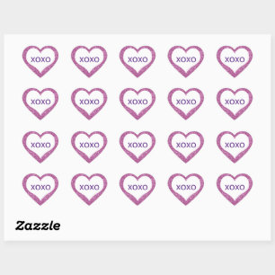 XOXO Hugs & Kisses Custom Conversation Hearts Heart Sticker