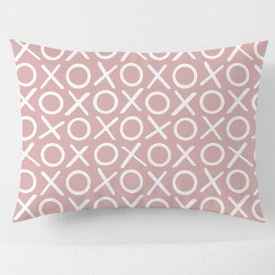 XOXO Hugs & Kisses Dusty Pink Cute Modern Pattern Pillowcase
