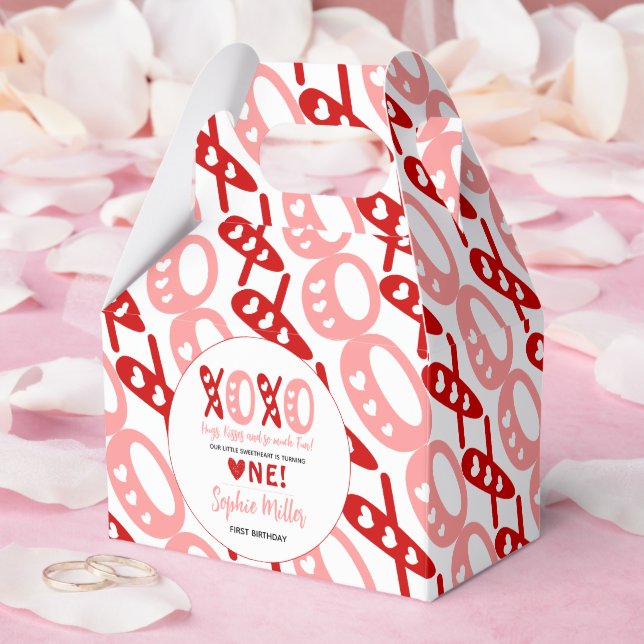 XOXO Hugs & Kisses Valentine's Day 1st Birthday Favour Box (Wedding)