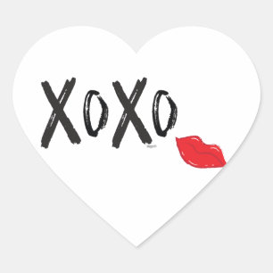 XoXo-Hugs-Kisses-with-Red-Lips Heart Sticker