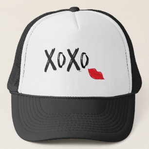 XoXo-Hugs-Kisses-with-Red-Lips Trucker Hat