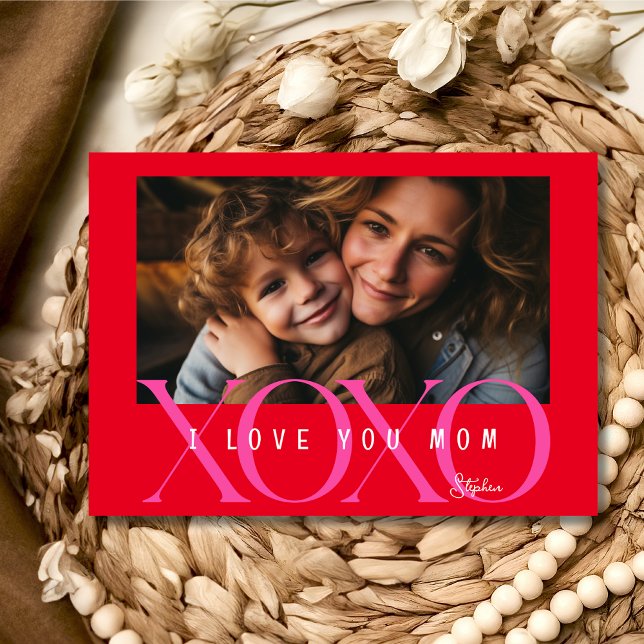 Xoxo I love you mom photo Mother's Day Holiday Card (Creator Uploaded)